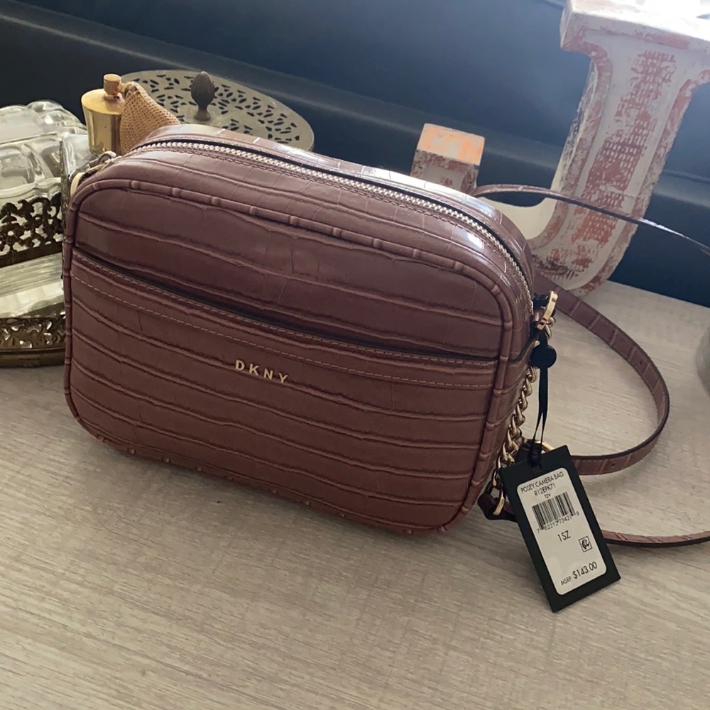 DKNY over the shoulder // cross body // camera purse in blush